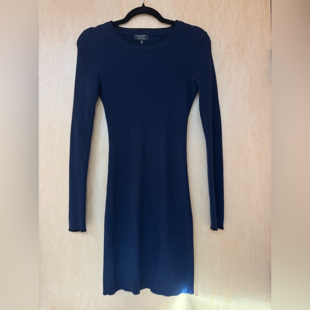 rag & bone 100% Cashmere Navy Long Sleeve Dress